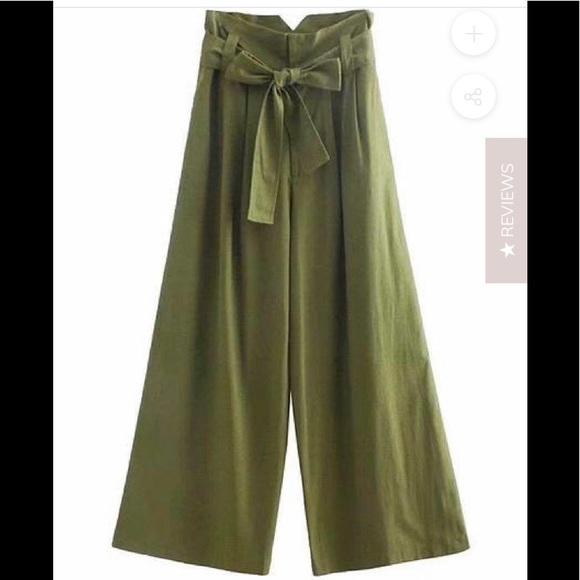 Goodnight Macaroon Pants - Goodnight Macaroon Olive Green Paper Bag Pants